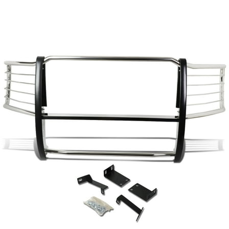 DNA Motoring GRILL-G-034-SS For 2008 to 2010 Ford F250 / F350 / F450 / F550 Superduty Front Bumper Protector Brush Grille Guard (Chrome) 09