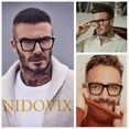 thumbnail image 5 of NIDOVIX Trendy Square Blue Light Blocking Glasses for Men Women, Fashion Frame Non-prescription Computer Glasses (Black), 5 of 10