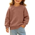 thumbnail image 2 of Tranfacy Kids Girls 0 to 4 Years Fall Hoodless Sweatshirts Solid Raglan Sleeve Long Sleeve Round Neck Casual Pullover Tops, 2 of 5