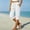 *White, variant on Binmer Women’s Drawstring High Waist Capri Shorts with Side Button ,Casual Loose Fit Summer Knee Length Shorts Army Green,Women's Plus L