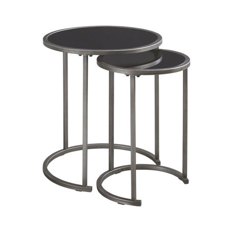 UPC 024052312102 product image for Ashley Marxim Nesting End Table in Pewter (Set of 2) | upcitemdb.com