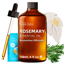 Gya Labs Rosemary Oil Set for Hair - Rosemary Essential Oil for Hair, Skin, Scalp, Diffuser & Candle Making Scent - with Leaf Styling Aromatherapy Stone(4 Fl Oz)