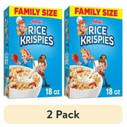 (2 pack) Kellogg's Rice Krispies Original Breakfast Cereal, Family Size, 18 oz Box