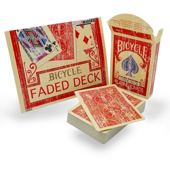 Bicycle Playing Cards Faded Rider Back Red