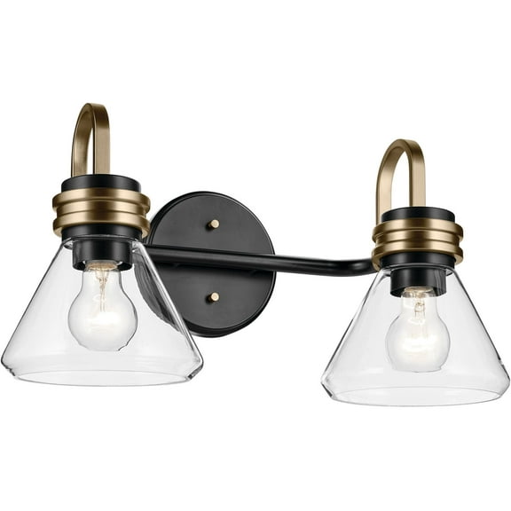 Kichler 55154Clr Farum 2 Light 19" Wide Vanity Light - Black