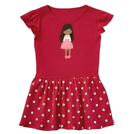 

Inktastic African American Girl Fashion Girl Pink Pearls Gift Toddler Girl Dress