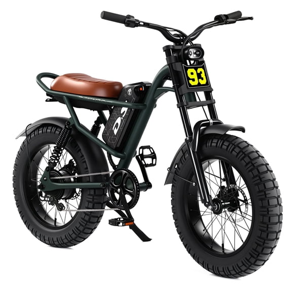 DRIFT.SLIDE D93 Pro Electric Bike for Adults, 1500W Peak Ebike, 20 Mountain Bike, 48V 20.8Ah Waterproof Removable Battery, 28 mph Max – Brown
