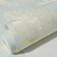 thumbnail image 1 of 53cm x 5m Light blue wallpaper Self-adhesive floral pattern self-adhesive living room wallpaper Self-adhesive 3D effect wallpaper, 1 of 5