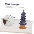 thumbnail image 4 of Estatua Adornos De Torre En Miniatura 2 Piezas Pagoda Hexagonal Cerámica En Miniatura Jardín Zen Accesorios Al Aire Libre Decoración, 4 of 5