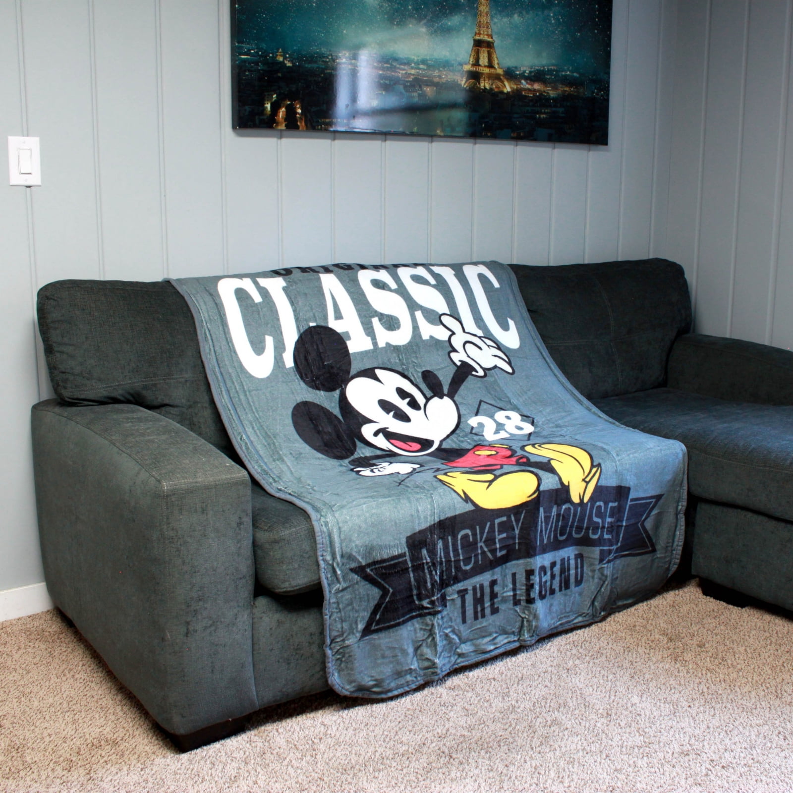 Disney's Mickey Mouse, "A Classic" Micro Raschel Throw Blanket, 46" x 60", Multi Color