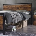 thumbnail image 3 of ARCTICSCORPION Metal Platform Bed Industrial Wooden Platform Bed with Headboard and Footboard,Full Size Platform Bed Frame with 12" Under Bed Storage and Strong Steel Slats Support, Black, 3 of 7