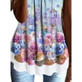 thumbnail image 4 of DYMADE Women Floral Print Shirt Wear To Work Summer Blouse Short Sleeve Tops, 4 of 4