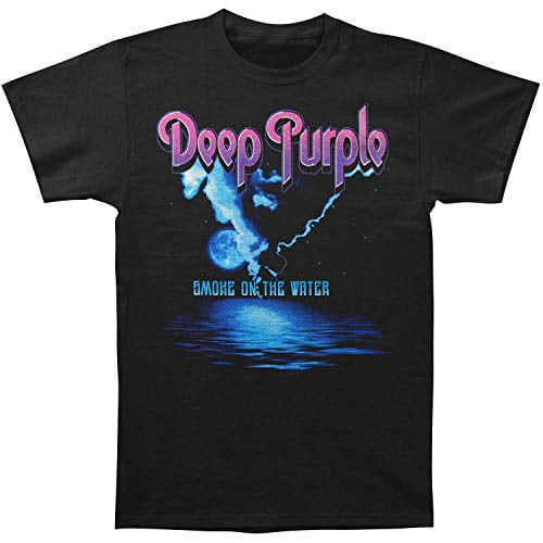 Deep Purple T-Shirt Homme Slim Fit Fumée sur l'Eau X-Large Noir
