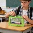 thumbnail image 3 of ZKCCNUK Pencil Pouch for 3 Ring Binder, Waterproof Zipper File Bags with Clear Window, Oxford Office Filing Documents Storage Folder Office Supplies, 3 of 8