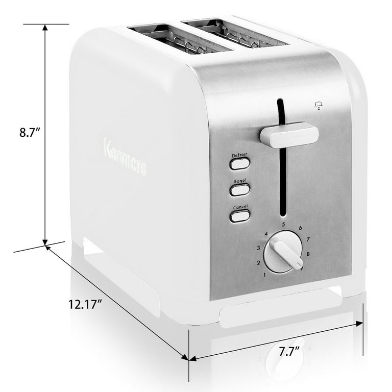 Free Shipping Kenmore 2 Slice Toaster Stainless Steel White and Silver with Extra Wide Slots Walmart