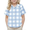thumbnail image 4 of AUNVITO Boys & Girls School Uniform Shirt Checkered Pocket Short Sleeve Casual Cute Stylish, 4 of 7