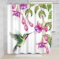 thumbnail image 4 of MIZHONA Floral Bird Shower Curtain Hummingbird Fabric Bath Curtains Set Spring Bathroom Decor  72"x72", 4 of 5