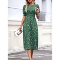 thumbnail image 3 of Gdvsclr Women'S Chiffon Floral Dresses Casual Summer Boho Flutter Sleeve Flowy Western Dress Green XXL, 3 of 8
