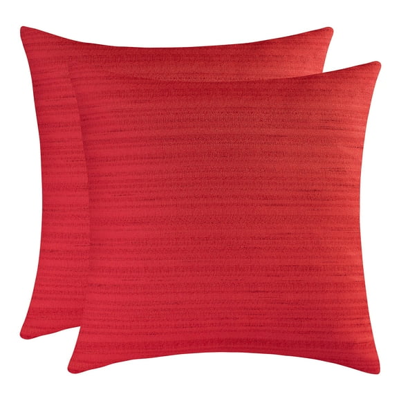 The White Petals Red Christmas Euro Throw Pillow Cover - (26x26 inch) | Decorative, Washable Cushion Covers for Couch, Sofa, Bedroom, Living Room - Pack of 2