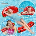 thumbnail image 3 of Hamaca flotante inflable de agua cómoda hamaca flotante de nailon de PVC con aspecto de sandía Unisex para piscina ANGGREK Otros, 3 of 8