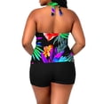 thumbnail image 7 of Women's Tankini Swimsuit V Neck Loose Flowy Top with Boyshorts High Waisted Lightweight Casual Beach Bathing Suit Adjustable, 7 of 7