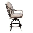 thumbnail image 2 of Benzara Noe 46" Swivel Metal & Fabric Outdoor Barstools in Bronze (Set of 2), 2 of 5