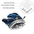 thumbnail image 6 of Salouo Navy Blue Marble for Oven Mitts and Potholders BBQ Gloves-Oven Mitts and Pot Holders Non-Slip Cooking Gloves for Cooking Baking Grilling (4-Piece Set), 6 of 6