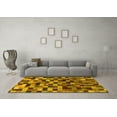 thumbnail image 3 of Ahgly Company Machine Washable Indoor Rectangle Checkered Yellow Modern Area Rugs, 4' x 6', 3 of 4