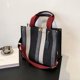 thumbnail image 1 of Bolso de hombro a rayas Bolso informal con asa superior Bolsos tote de gran capacidad (Negro L), 1 of 8