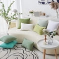 thumbnail image 6 of Spring Pillow Covers 20x20 inch Solid Supersoft Corduroy Stripes Square Throw Pillows for Couch Decor, 50x50cm, 20 x 20 Inch, Iceburg Green, 6 of 7