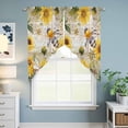 thumbnail image 6 of Sunflower Kitchen Window Curtains, Swag Curtains Valance for Bedroom Living Room Bathroom, Vintage Summer Bee Botanical Farmhouse Rod Pocket Window Treatment Curtain Block Drapes 2 Panels 28"x36", 6 of 9