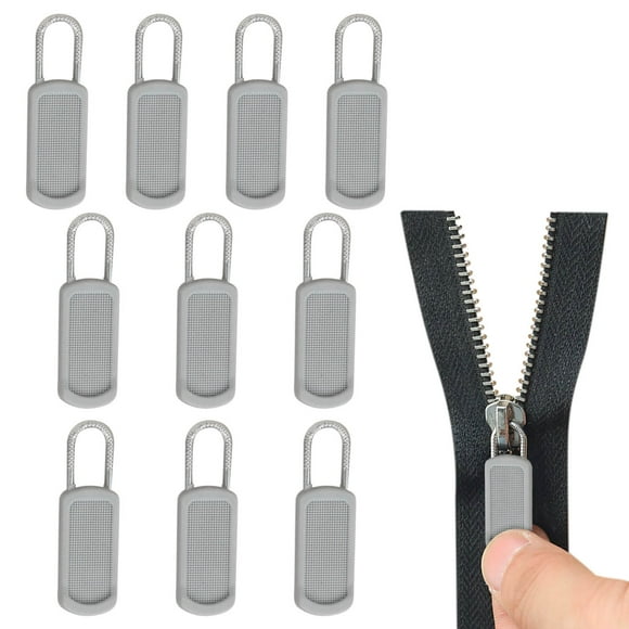 pstuiky Replacement Zipper Pulls 10-Pack Removable & Tool-Free Zipper Heads Durable Rubber & Metal, Non-Slip Grip for Jackets, Boots, Backpacks, Luggage & Suitcases