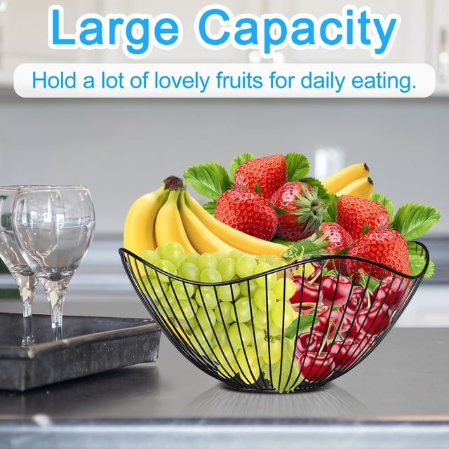 Metal Fruit Basket Houseware Wire Fruit Basket Snack Bread Storage Basket For Kitchen Dining Table Organizer