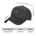 thumbnail image 2 of ZICANCN Casquette de Baseball Réglable Femmes, Chapeaux Alphabet D Pattern pour Hommes Adulte Lavé Coton Denim Baseball Caps Mode, Noir, 2 of 6