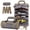 Grey, variant on Tool Roll Up Bag, 1680D Heavy Duty Tool Bag Organizer with 2 Detachable Tool Pouches & Multiple Pockets, Waterproof Motorcycle Tool Roll for Mechanic & Electrician, Gift for Men Him Dad, 21.9"*13.8"