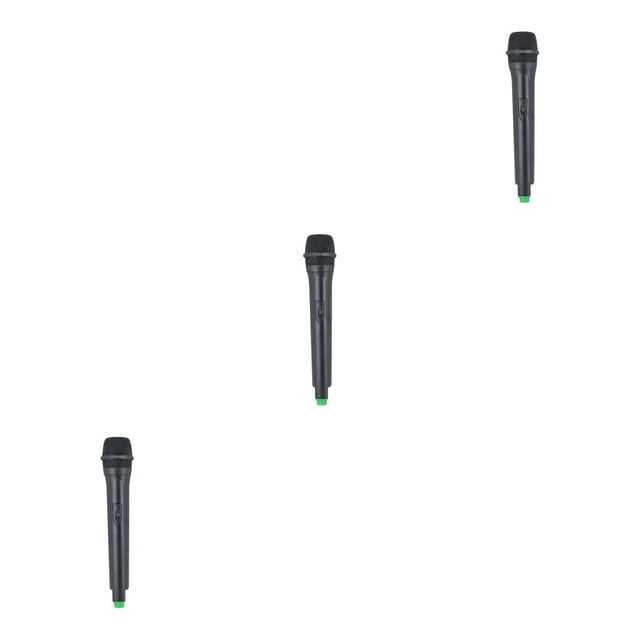 Langgg Children Artificial Microphone Stage Performance Interview Party Simulation Plastic Mic Prop Toy Birthday Gift Big Tube Black 3Set