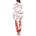 thumbnail image 3 of Renewold Women's Christmas Top and Pajama Set Sleepwear Lounge Sets Music Notes Snowflake Sleepwear Athletic Clothing Size 3XL Thermal Loungewear for Jogger Vacation, 3 of 4