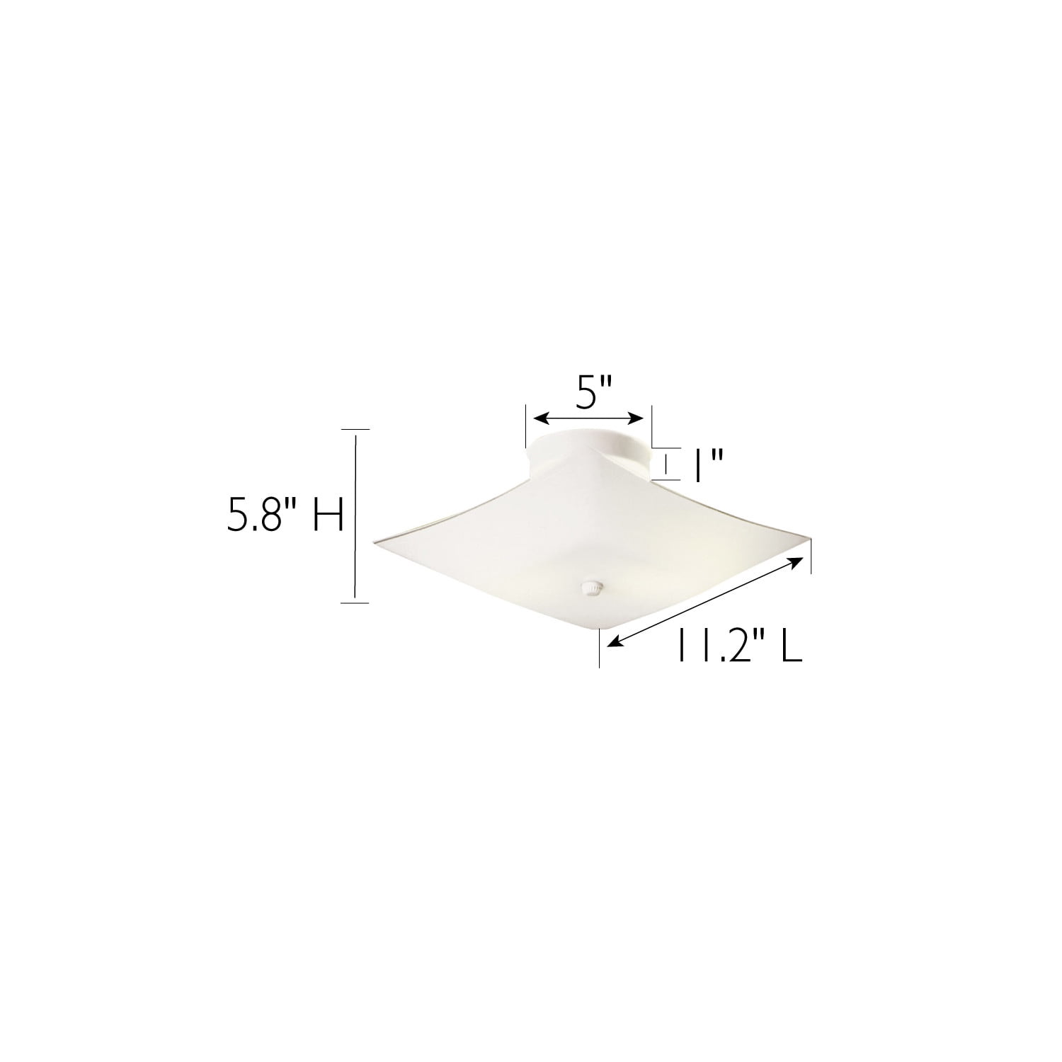 Design House Modern 11" White 2-Light Frosted Glass Semi-Flush Ceiling Mount