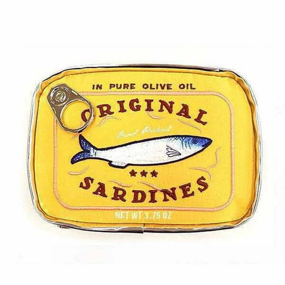 JunYeShi Canned Sardines Makeup Bag, Funny Sardine Tin Fish Cosmetic Bag, Creative Cute Makeup Bag Kawaii Pencil Case Pouch, Make up Pouch for Women