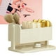 thumbnail image 5 of Organizador de cosméticos con múltiples ranuras para lápiz labial, brochas de maquillaje, lápiz de cejas, aretes, color blanco lechoso., 5 of 12