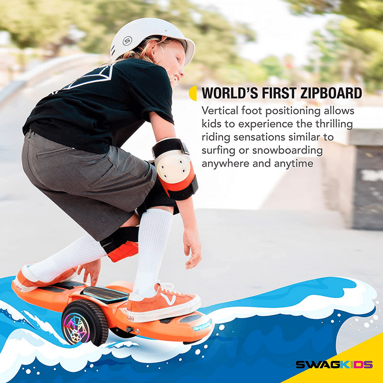 Swagtron Zipboard Electric Hoverboard Skateboard, 7 mph, 3-Mile