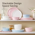 thumbnail image 6 of Dinnerware Sets for 4, 12- Lightweight Porcelain plates and bowls sets, Scratch Resistant Dish Set, Kitchen Dinner Set, for , Party, , Microwave & Dishwasher Safe, 6 of 6