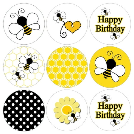 - Bee Birthday Party Favor Stickers, 216ct - Bumble Bee Party Theme Decorations Supplies Bee Birthday Candy Favors - 216 Count Stickers