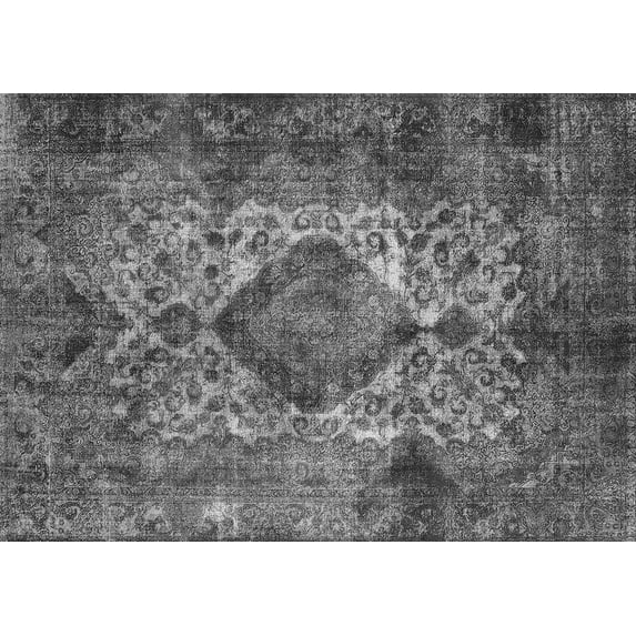 Ahgly Company Indoor Rectangle Oriental Gray Industrial Area Rugs, 5' x 8'