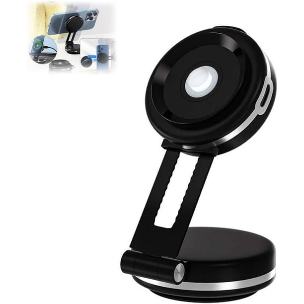 Soporte para Teléfono de Doble Cara, Soporte para Teléfono con Succión Magnética, Innovador Soporte para Teléfono Celular con Rotación 360°3D, Versión de Carga Inalámbrica (Versión de Carga Inalámbrica)