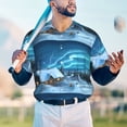 thumbnail image 6 of Daiia Mountain Cottage In Snow Mens Baseball Jersey Button Down Shirts Short Sleeve Sports Uniforms-X-Large, 6 of 9