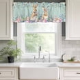 thumbnail image 3 of Bunny Easter Rod Pocket Curtain Valance, Eucalyptus Leaves Floral Eggs Weeping Wooden Farmhouse Window Valance for Living Room, Bedroom, Kitchen 42"W x 12"L, 3 of 9