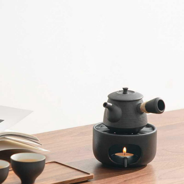 Loviver Tea Warmer Pottery Tools Retro Heating Japanese Tea Set Kettle Warmer Teapot Tea Heater for Home - Tea Warmer and Pot B, Size: Multi