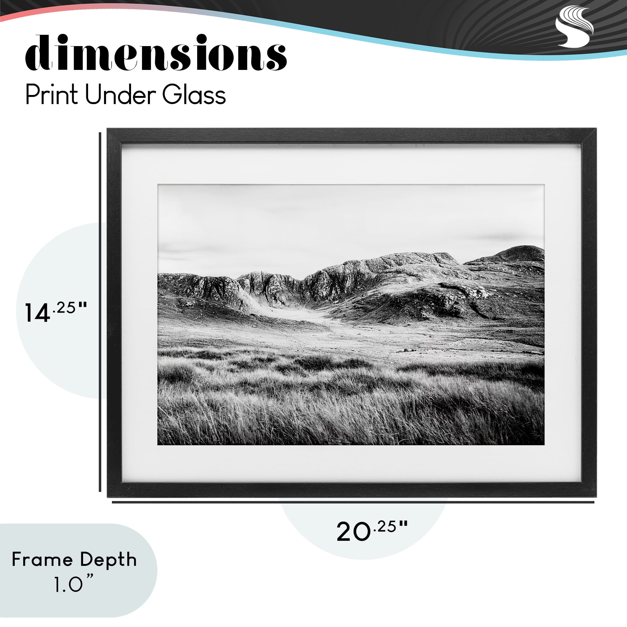 Stupell Industries Magnificent Countryside View Black Framed Print Under Glass, design by Andy Amos