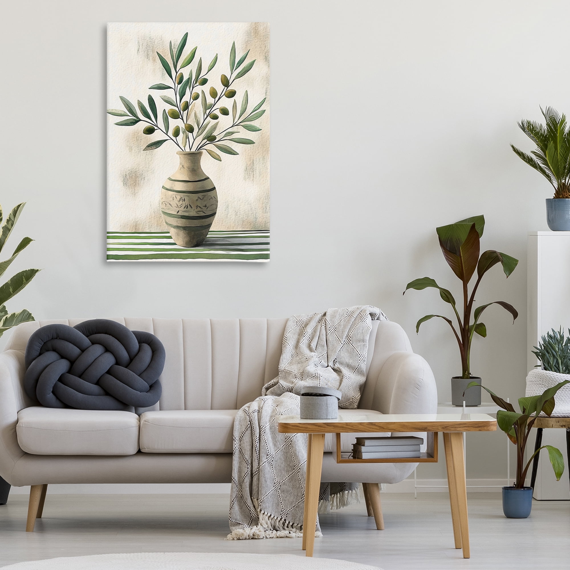 Stupell Industries Vase of Olive Branches Canvas Wall Art, design by Creative Studio